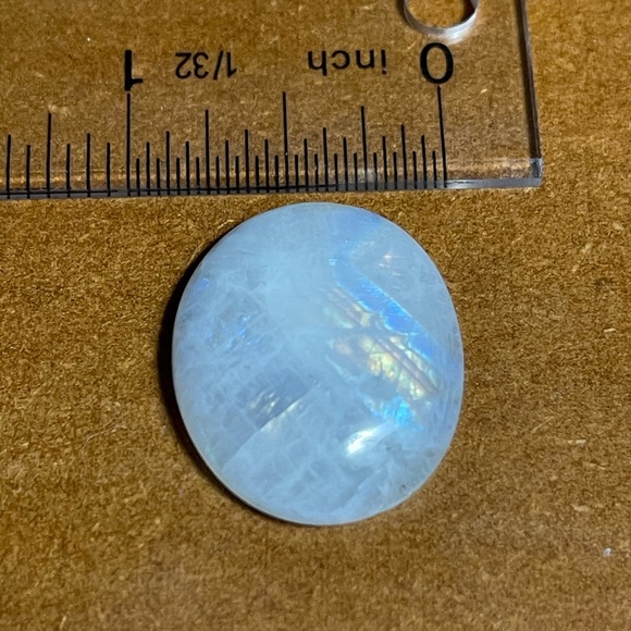 Two Rainbow Moonstone Cabochons - Picture 10 of 13